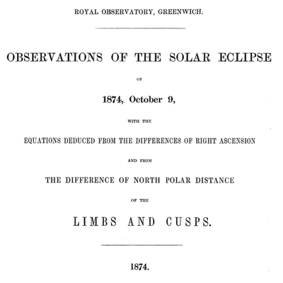 Titelblatt der Publikation von Airy (1876)