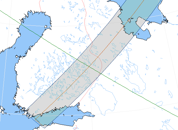 Verlauf der Zentralzone am 22.07.1990 durch Finnland