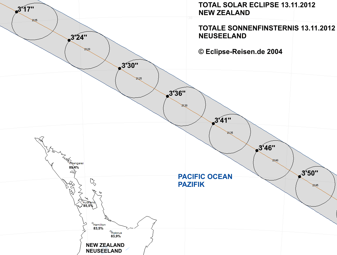 Verlauf der Zentralzone bei Neuseeland