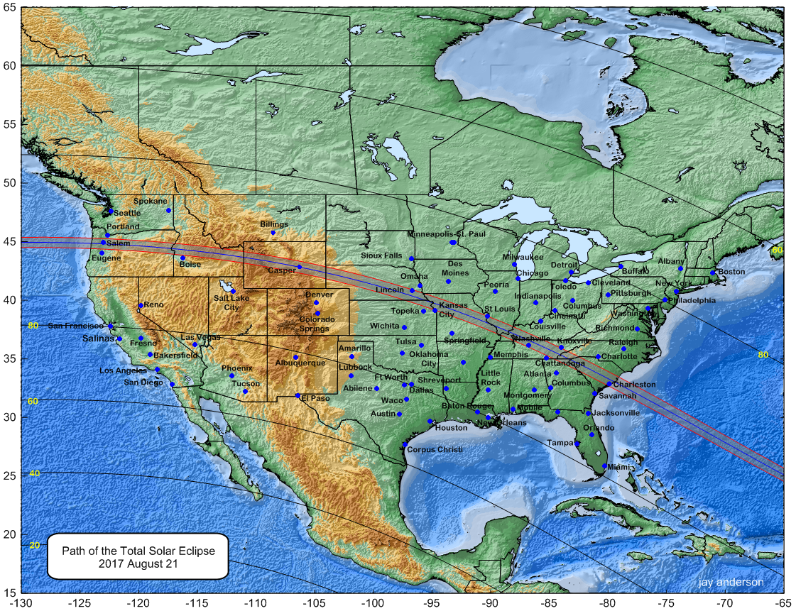 Verlauf der Zentralzone durch die USA