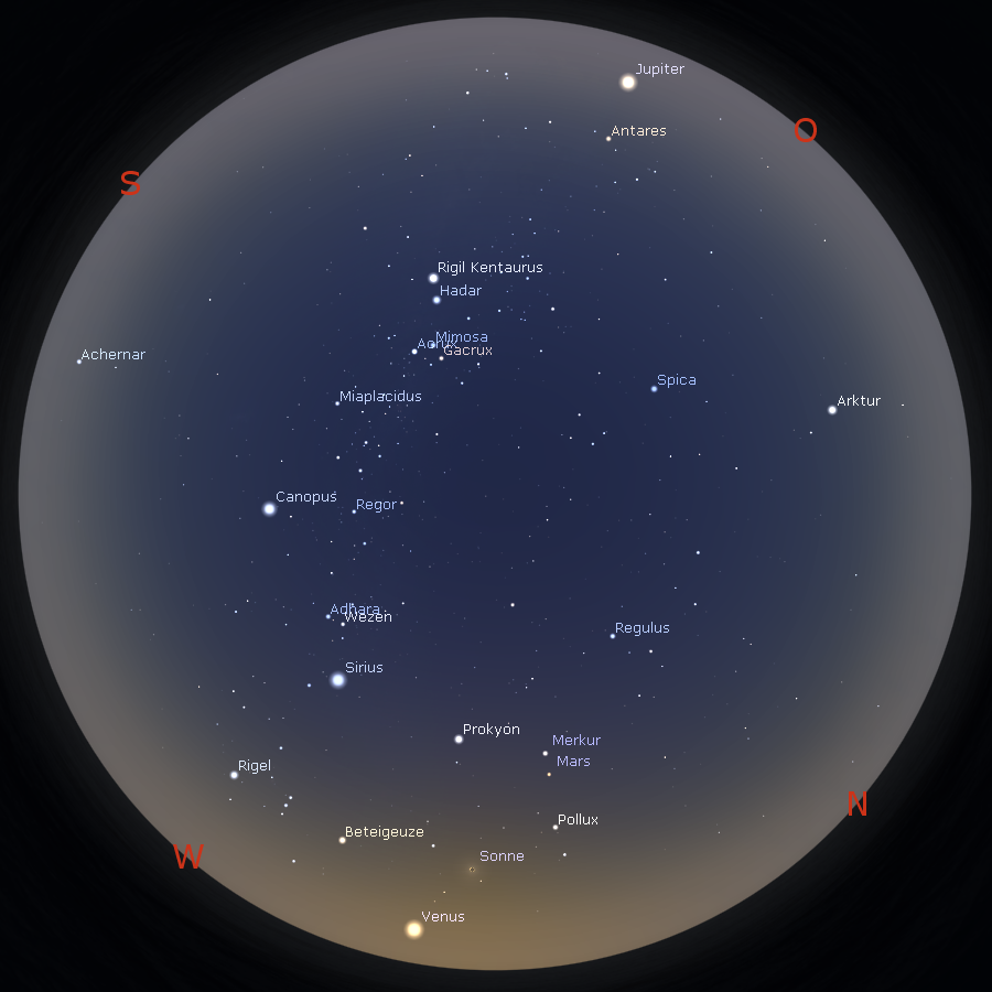 Himmelsanblick während der SoFi am 02.07.2019 über Chile